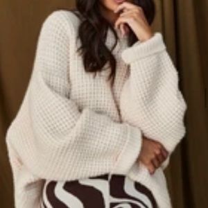 12th Tribe Oversized Waffle Knit Sweater